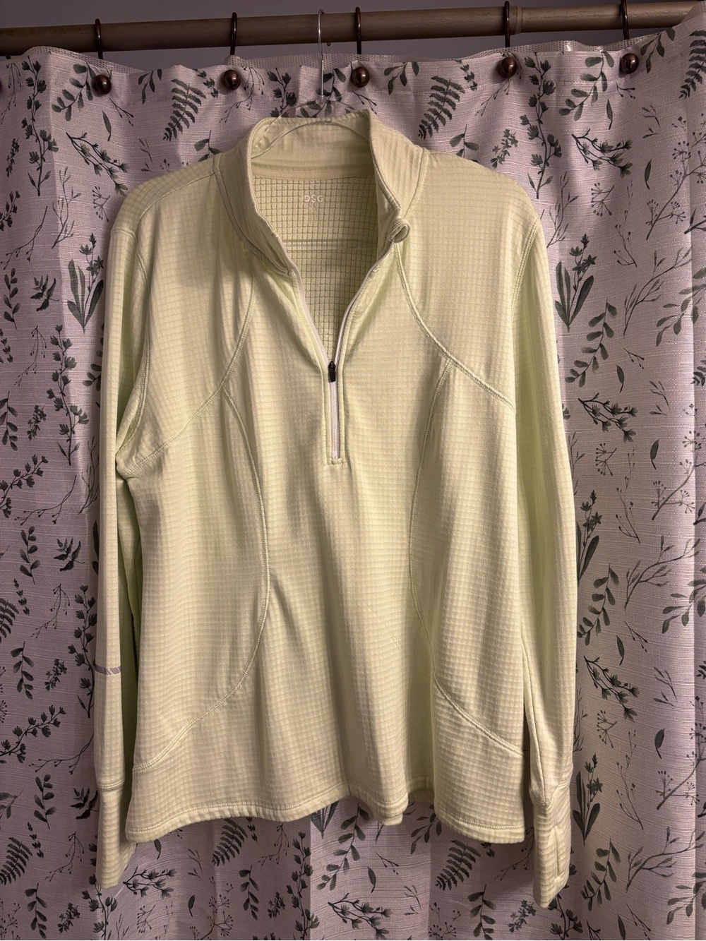 Light Green Quarter-Zip Long-Sleeve Performance Top
